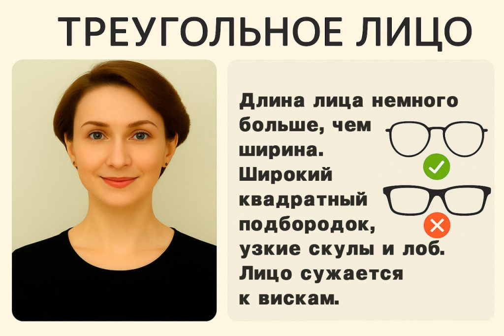 какие очки подобрать для треугольного лица