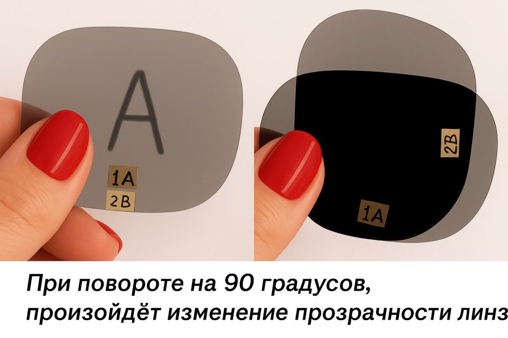 изменение прозрачности линз