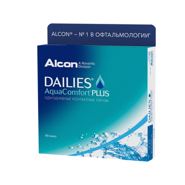 Контактные линзы ALCON DAILIES Aqua Comfort Plus 90 шт.