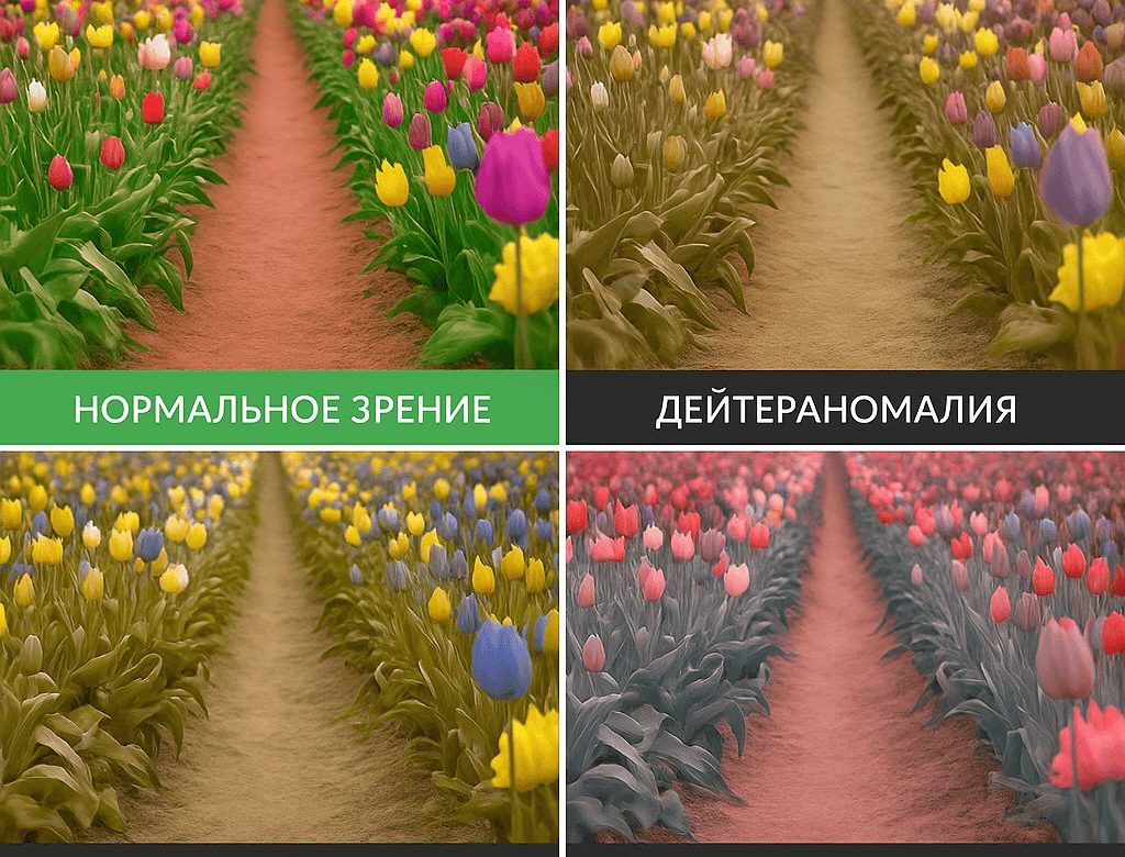 как видит человек тюльпаны при дальтонизме