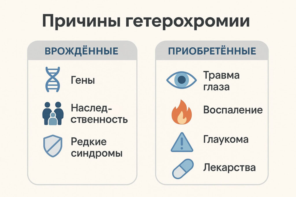 врожденные и приобретенные причины гетерохромия