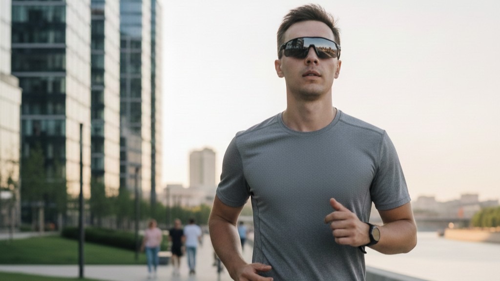 спортивные очки на мужчине